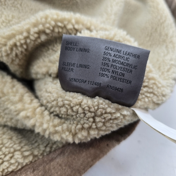 Vintage Wilsons Leather M. Julian Men's Sherpa Lined Suede Jacket Size XL Beige. - Picture 7 of 10